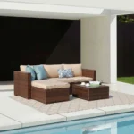 Wicker Modular Patio Conversation Set with Cushions