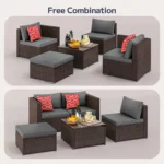 Outdoor Patio Conversation Set with Cushions - Image 5