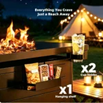Propane Fire Table Outdoor Fire Pit with Lid - Image 3