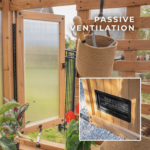 Cedar Wood and Polycarbonate Walk-In Outdoor Greenhouse Kit with Pergola - Image 6